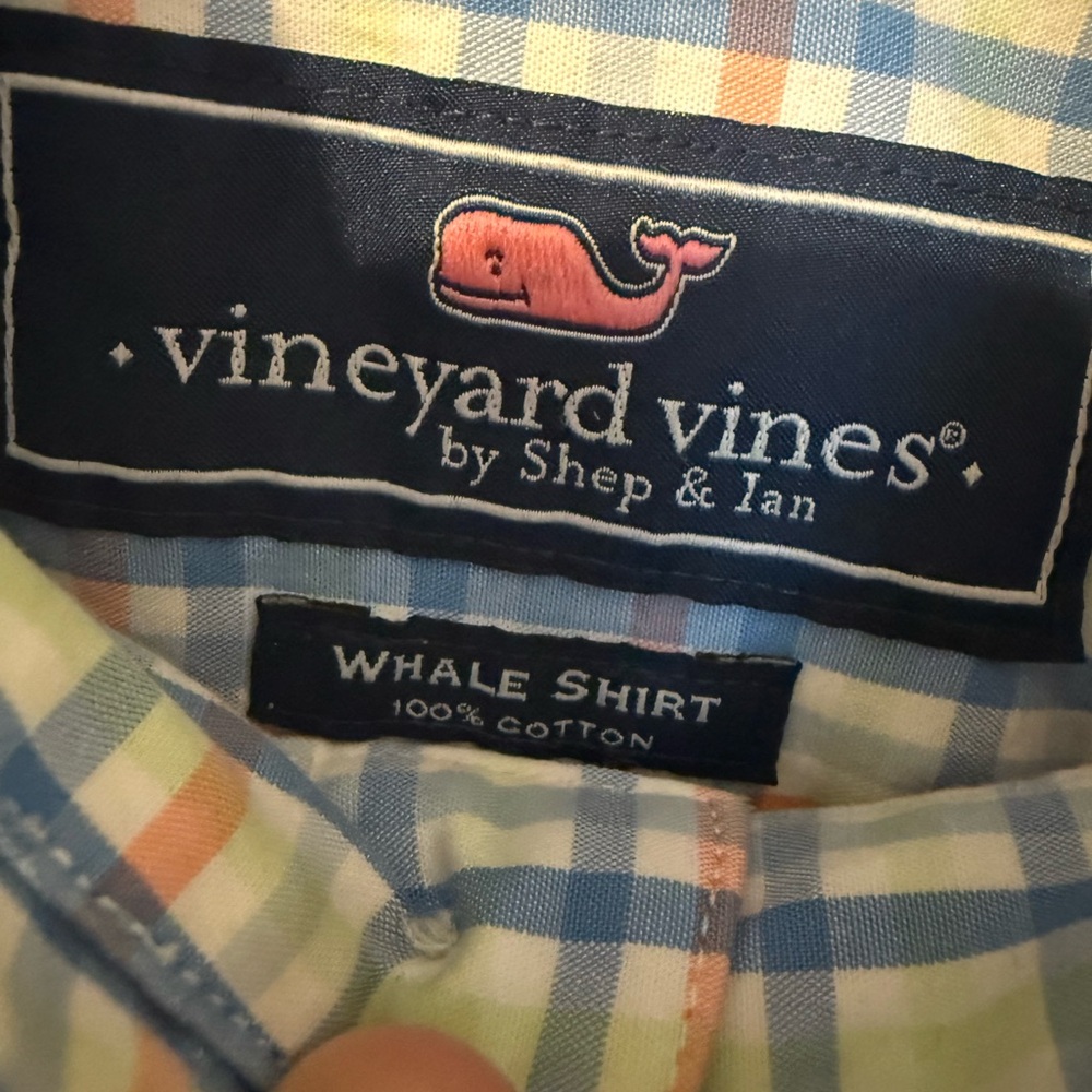 Vineyard Vines Blue and Orange Casual Button Down Shirt